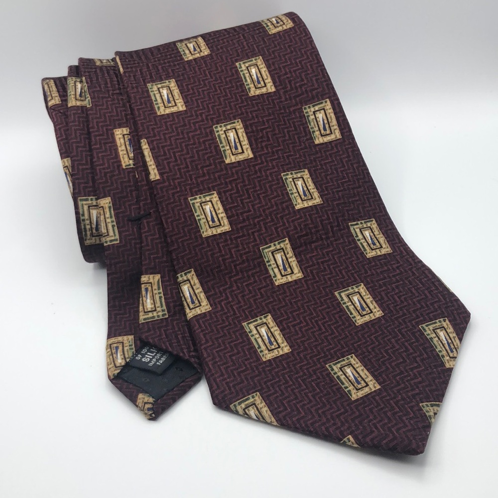 VTG Graham & Lockwood London, England Silk Tie Chevron Print